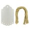 Wrapables 50 Gift Tags/Kraft Hang Tags with Free Cut Strings for Gifts, Crafts & Price Tags, Large Scalloped Edge, Shimmer Silver